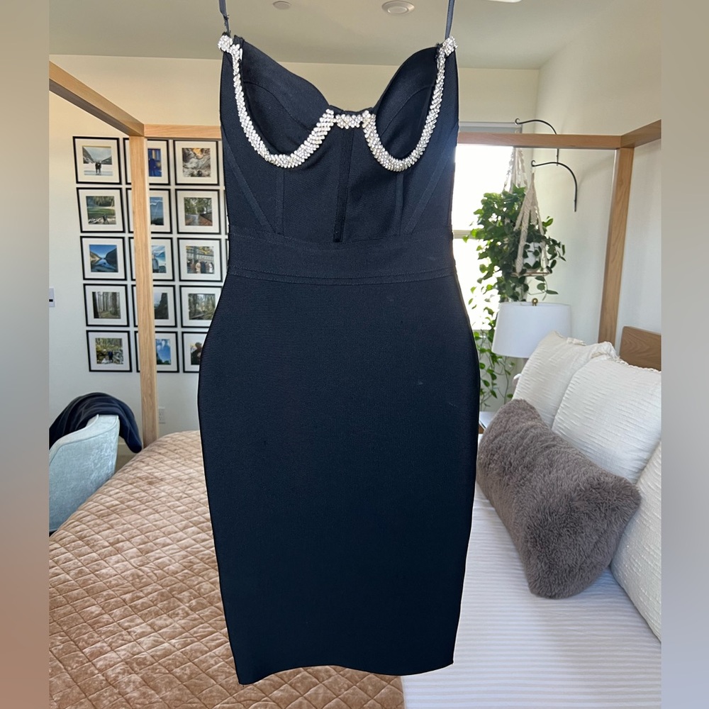 Alieva strapless corset bodycon dress